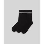 Monsieur CUN105-001 Siyah Chaussette Çizgili Unicolor Havlu 3'lü Kadın Çorap