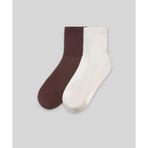 Monsieur UHH105-001 Beyaz Chaussette Unicolor Half Havlu 2'li Kadın Çorap