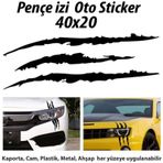 Monster Canavar Pençe Izi Oto Sticker 40*20 Cm