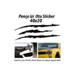 Monster Canavar Pençe Izi Uzun Far Sticker Siyah 40 20 Cm
