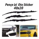 Monster Canavar Pençe Izi Uzun Siyah Sticker (435397941)