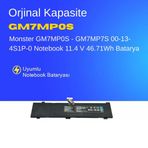 Monster GM7MP0S - GM7MP7S 00-13-4S1P-0 Notebook 11.4 V 46.71Wh Batarya – Orjinal Uyumlu, Yüksek Performanslı