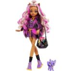 Monster High Clawdeen Wolf Bebek Mor Leopar ve Hilal Desenli Kıyafetli Koleksiyonluk Hediyelik Oyuncak