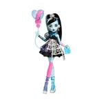 Monster High Siyah parti elbisesi giyen Doğum Günü Frankie Stein bebek ve davetiye, balon, hediye ve ruj gibi temaya uygun aksesuarlar, JBG75