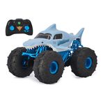 Monster Jam Megalodon Storm, RC Truck, kara ve su için köpekbalığı görünümlü amfibi araç,1:15 ölçek - çok kolay kullanım, 4 yaşından itibaren