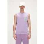 Monstera Tank-Top Lavanta Mor Desenli Erkek Atlet