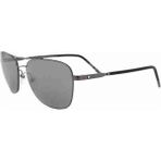 Mont Blanc 696S 14V 56-16 Erkek Güneş Gözlüğü, Gümüş Metal Çerçeve, Mavi Mat Lens