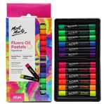 MONT MARTE Fluoro Oil Pastel İmza 12 adet, 12 Çeşitli Renk, Canlı Yağlı Pastel Seti, Harika Karıştırma ve Katmanlama, Sanat, El Sanatı, Boyama ve Eskiz için İdeal