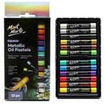 Mont Marte Metalik Yağlı Pastel İmza 12 adet, Çeşitli Metalik Renkler, Canlı ve Tereyağlı, Karıştırma, Katmanlama ve Gölgeleme için Çok Yönlü Sanat Pastelleri, Sanat, El Sanatı, Boyama ve Eskiz için