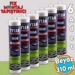 Montaj Yapıştırıcı 310 Ml Beyaz Mutfak Banyo Ahşap Dolap Beton Fayans Mermer Çok Amaçlı (6 Adet)