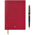 Montblanc 123754 Meisterstück Roller Kalem-Kırmızı Not Defteri Set