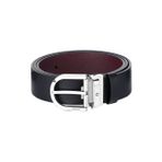 Montblanc At Nalı Toka Baskılı SiyahMosto 35 mm Çift Taraflı Deri Kemer 131176