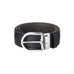 Montblanc At Nalı Tokalı Baskılı Siyah 40 mm Deri Kemer 131172