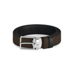 Montblanc Everyday Kahverengi - Siyah 30 mm Çift Taraflı Deri Kemer 221006