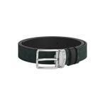 Montblanc İngiliz Yeşili ve Siyah 30 mm Çift Taraflı Deri Kemer 220027