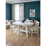 Montclair Çift Baba Ayaklı Masif Ahşap Oval Yemek Masası 100X170