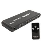 Monte Lua 3 Giriş 1 Çıkış Hdmi Switcher Toplayıcı Metal Kasa Adaptörlü, uzaktan kumandalı HDMI değiştirici, HDMI dağıtıcı, Stick, Xbox, PS4, Blu-Ray, DVD için uyumludur.