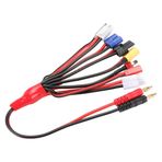 Monte Lua 8'i 1 Arada Lipo Pil Şarj Kablosu, 4mm Banana Plug - T-Dean + XT60 Plug + EC3 Plug + Futaba + JST Plug + Tamiya + TRX + IMAX B6 Şarj Cihazı için İki DIY Çıplak Tel Set Kiti Çoklu Şarj Kabloları
