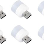 Monte Lua Mini LED lambalar, okuma ışığı, 6 parçalı taşınabilir mini USB gece lambası, mobil LED, bebek uykusu, mobil şarj lambaları için küçük yuvarlak ışıklar