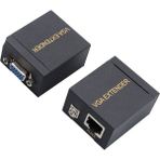 Monte Lua VGA Extender, CAT5E/CAT6 Kablo Ile, VGA Uzatıcı, VGA Verici + Alıcı, Siyah, 60 M,
