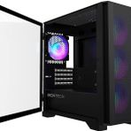 Montech AIR 100 ARGB Micro-ATX Tower, Dört ARGB Fanlı Önceden Kurulmuş, Ultra Minimalist Tasarım, İnce Mesh Ön Panel, Yüksek Hava Akışı, Benzersiz Yan Döner Temperli Cam, Siyah