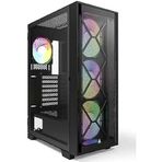Montech AIR 1000 Premium Siyah ATX Orta Kule Kasa - 3 x 140 mm, 1 x 120 mm ARGB Fanlar Önceden Takılmış - Döner Cam Yan Panel - Hem Çıkarılabilir Mesh hem de Temperli Cam Ön Panel