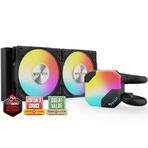 MONTECH HyperFlow ARGB 240 - AIO CPU Sıvı Soğutucu, Intel&AMD Uyumlu, Grafik Üstü Performans, Gelişmiş 3100RPM Su Pompası Tasarımı, 3X Metal Pro 12 ARGB Ultimate Soğutma Fanları - Siyah