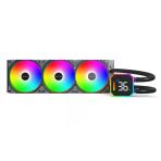 Montech Hyperflow Dijital 360 Cpu Sıvı Soğutucu, 3100 Rpm Pompalı 360 Mm Aıo, 3×120 Mm E28 Argb Fanlar, Gerçek Zamanlı D