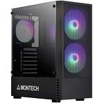 Montech X2 PLUS Siyah mATX/Yüksek Hava Akışı, Mesh Ön Panel, Tam Cam Yan Panel, Önceden Takılmış 2 x 140 mm, 1 x 120 mm ARGB Fanlar/Type C / USB3.0 /