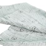 Montefair%100 Organik Pamuk Kumaş Muslin Örtü (Mint Yeşili Nokta Pamuk)
