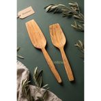 MONTESEV Zeytin Ağacı Ahşap Tahta Kaşık Spatula Seti 2 Parça (Zeytin Ağacı) 2 Parça MNT-085