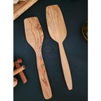 MONTESEV Zeytin Ağacı Ahşap Tahta Kaşık Spatula Seti 2 Parça (Zeytin Ağacı) 2 Parça MNT-085
