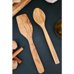 MONTESEV Zeytin Ağacı Ahşap Tahta Kaşık Spatula Seti 2 Parça (Zeytin Ağacı) Ağaç Kaşık 2 Parça MNT-091