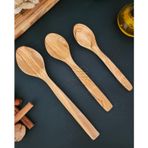 MONTESEV Zeytin Ağacı Ahşap Tahta Kaşık Spatula Seti (Zeytin Ağacı) Ağaç Kaşık 3 Parça MNT-087