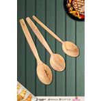 MONTESEV Zeytin Ağacı Ahşap Tahta Kaşık Spatula Seti (Zeytin Ağacı) Ağaç Kaşık 3 Parça MNT-087