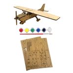 Montessori Ahşap Cessna Uçak Maket Boyama Puzzle