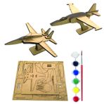 Montessori Ahşap Jet Uçak Maket Boyama Seti Puzzle