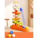 Montessori Bebek Oyuncaklar Yuvarlanan Top Kazık Kule Beceri Eğitimi Eğitim Geliştirme Oyunları Babyrotating Istifleme Kulesi Oyuncak Renk: 5 Katlı Çekim (Yurt Dışından) - Renkli