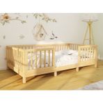 Montessori Boss Alaz - Montessorı Önü Çıkabilen Bebek ve Çocuk Doğal Ahşap Yer Yatağı - 80 x 130 cm