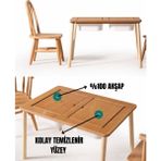 Montessori Çift Hazneli Sandalyeli Aktivite Masası Hugo - Bej