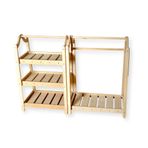 Montessori Çocuk Dolabı | Full Set Askı ve Raf Dolap | Açık Elbise Dolabı Gardrop Seti | Ahşap Çocuk Dolabı (Gardrop Set)
