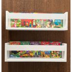Montessori Çocuk Odası Duvar Rafı, 2'li Set, Kitaplık, Beyaz