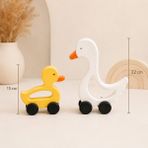 Montessori Eğitici Ördek Ailesi Oyuncak Seti Motor Beceri ve El Göz Koordinasyonu Geliştirici - 4'lü Ördek Kuğu Ailesi