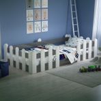 Montessori Karyola Beyaz-Antrasit 90X190 Yatak Uyumlu Oval Kesim Çocuk Yatağı TLP-304 - 90 x 190 cm - Antrasit - Beyaz