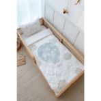 Montessori Nevresim Takımı (100x200) - Pure Baby Serisi - Bulutlu Mavi Hava Balonu