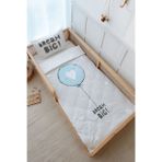 Montessori Nevresim Takımı (100x200) - Pure Baby Serisi - Mavi Kalpli Balon