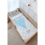Montessori Nevresim Takımı (100x200) - Pure Baby Serisi - Mavi Romantik Kalp