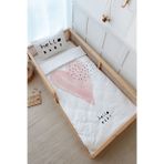 Montessori Nevresim Takımı (100x200) - Pure Baby Serisi - Pembe Romantik Kalp