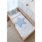 Montessori Nevresim Takımı (100x200) - Pure Baby Serisi - Pofuduk Mavi Yıldız
