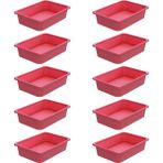 Montessori Oyuncak Dolabı Kutusu Saklama Kutusu 41X30.5X10 Çocuklar Için Aktivite Kutusu 10 Adet - Pembe